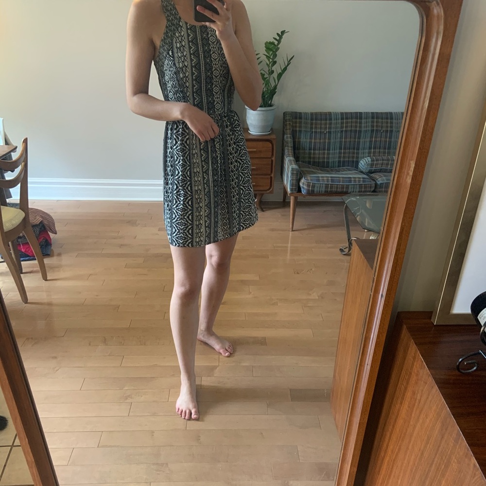 Black and white mini dress